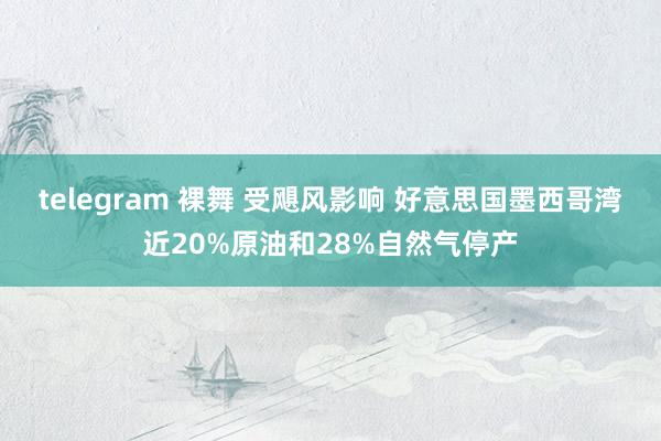 telegram 裸舞 受飓风影响 好意思国墨西哥湾近20%原油和28%自然气停产